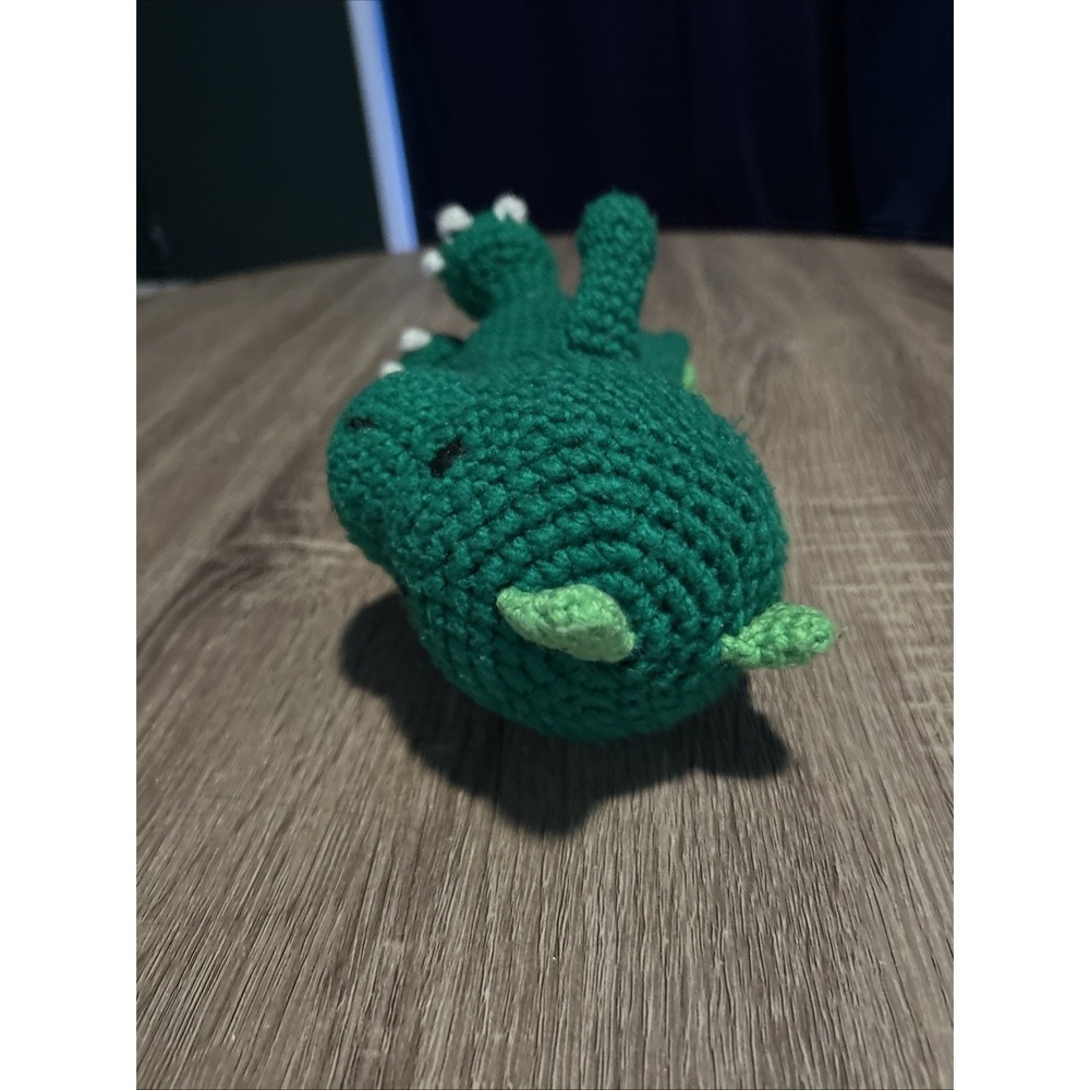 Crocheted Green Dinosaur Plush Toy Stuffed Animal Amigurumi T-Rex! - Picture 6 of 7